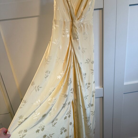 Monsoon Karlie Knot Front Jacquard Dress Yellow, size 6 - Picture 10 of 10